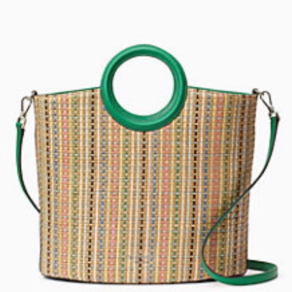 Kate Spade Jena Straw Large Tote Multi Color